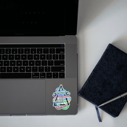 Snake on Triangle Holographic Sticker - sticckiz.com