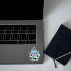 Snake on Triangle Holographic Sticker - sticckiz.com