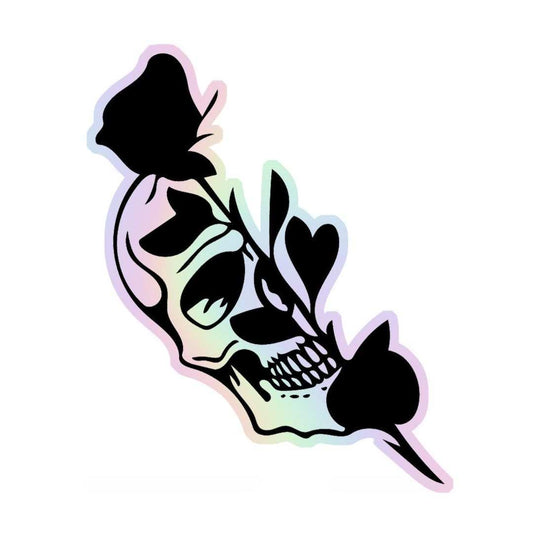 Skeleton Rose Holographic Sticker - sticckiz.com