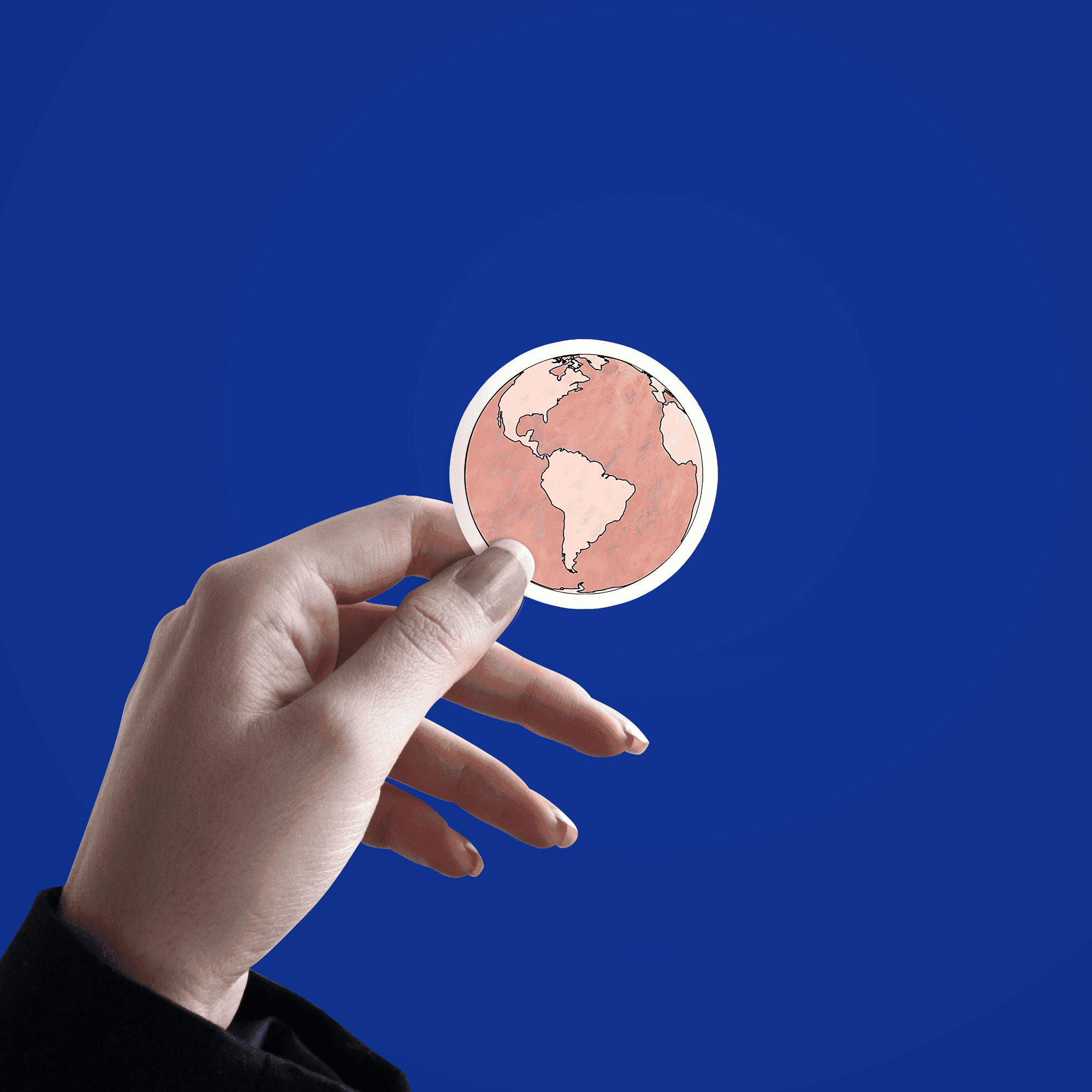 Pink earth Sticker - sticckiz.com