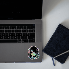 Japanese Anime Girl SVGs Holographic Sticker - sticckiz.com