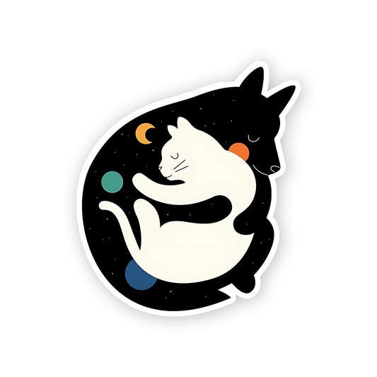 Dog hugging Cat Sticker