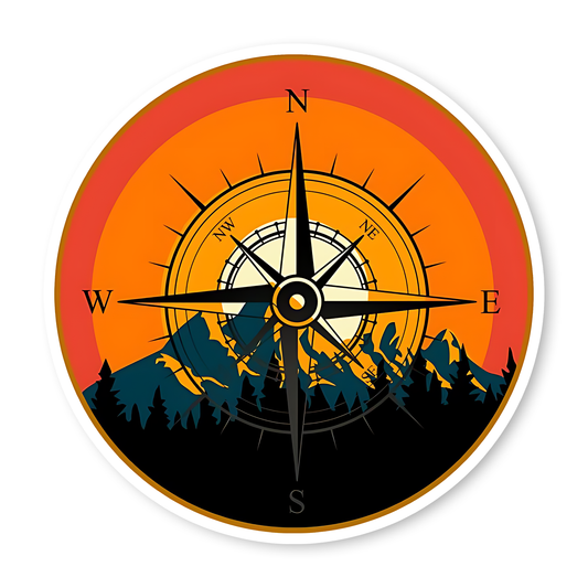 Mountain Compass Sticker