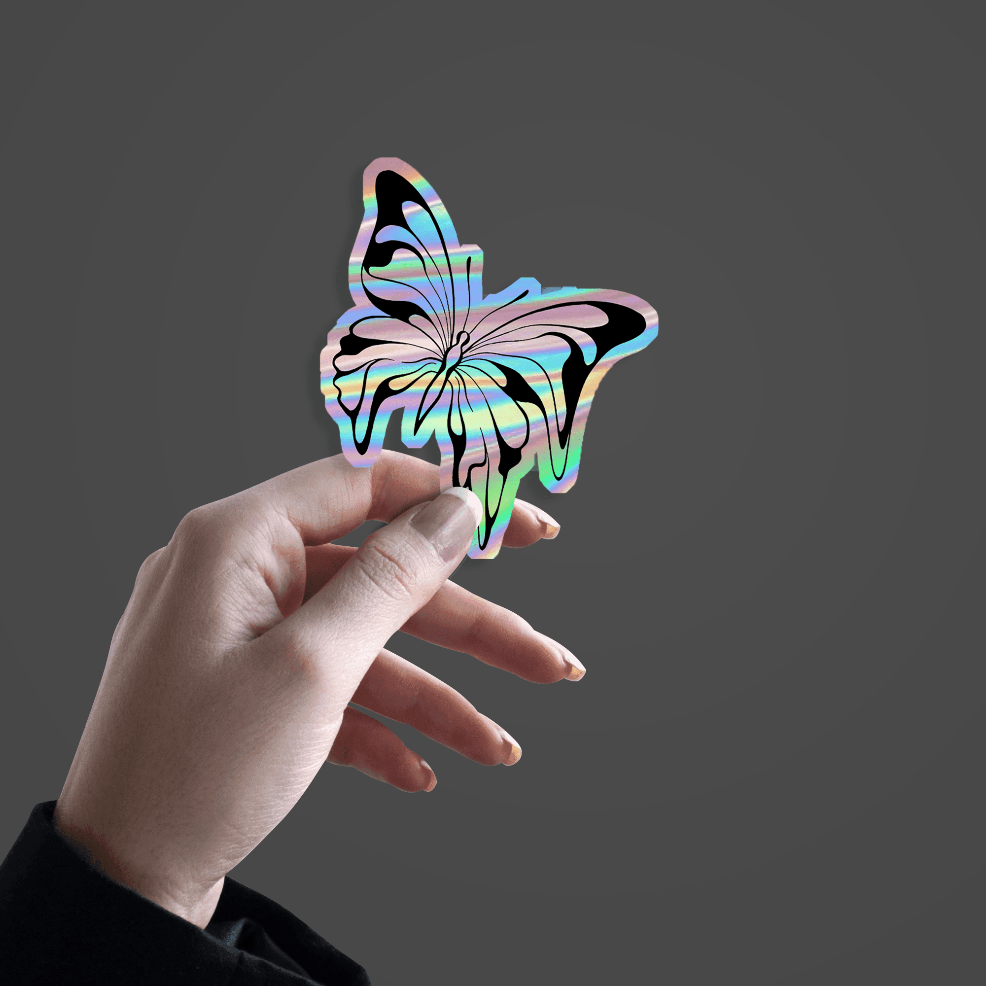 Melting butterfly Holographic Sticker - sticckiz.com