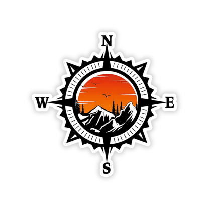 Mountain Compass bumper Sticker - sticckiz.com