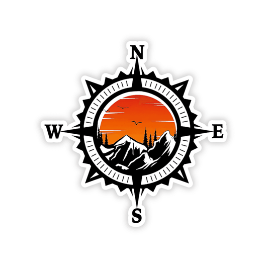 Mountain Compass bumper Sticker - sticckiz.com
