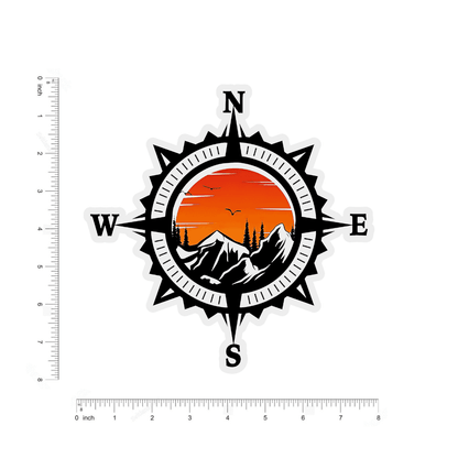 Mountain Compass bumper Sticker - sticckiz.com