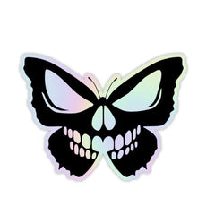 Skeleton Butterfly Holographic Sticker - sticckiz.com