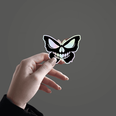 Skeleton Butterfly Holographic Sticker - sticckiz.com