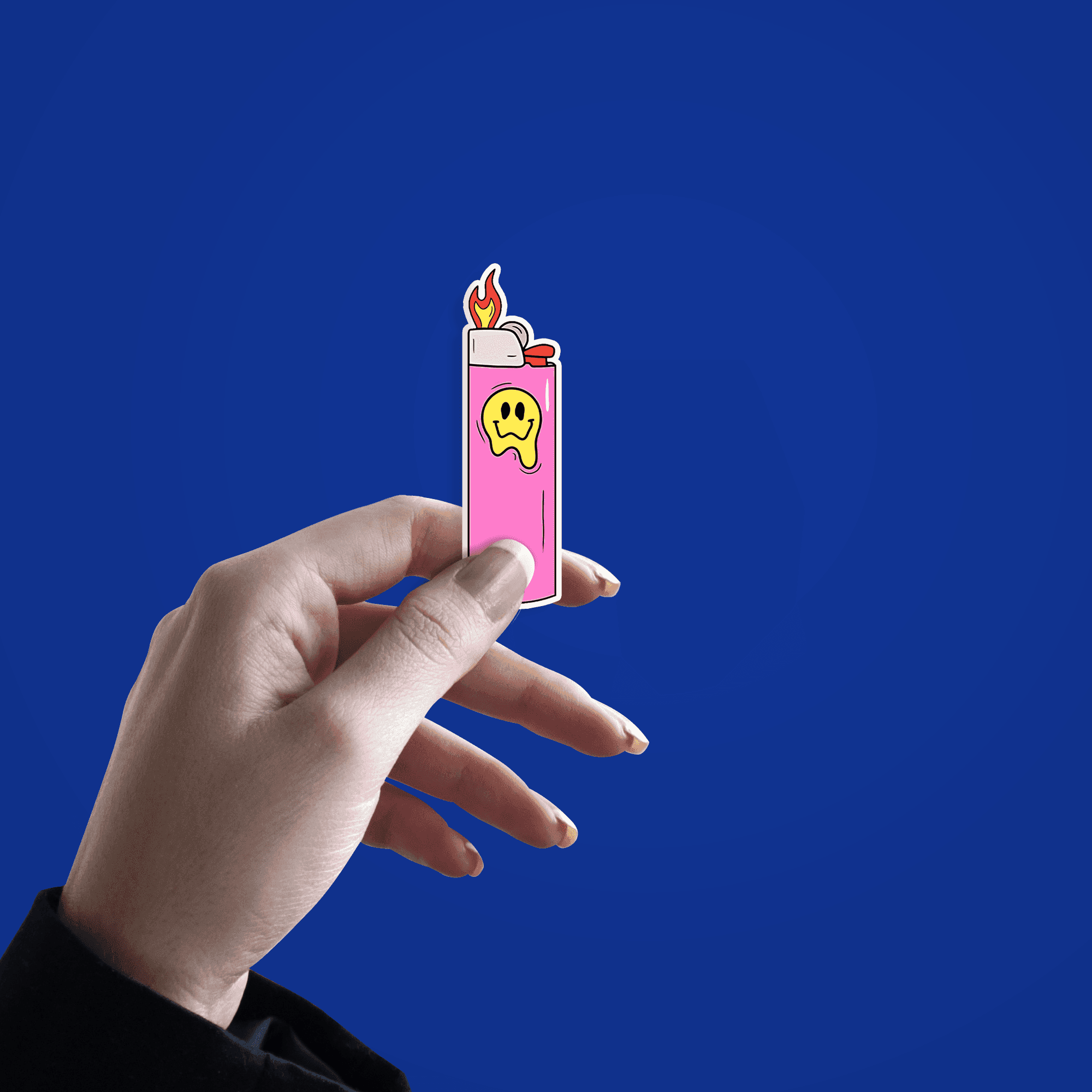Pink Flaming Lighter Sticker - sticckiz.com