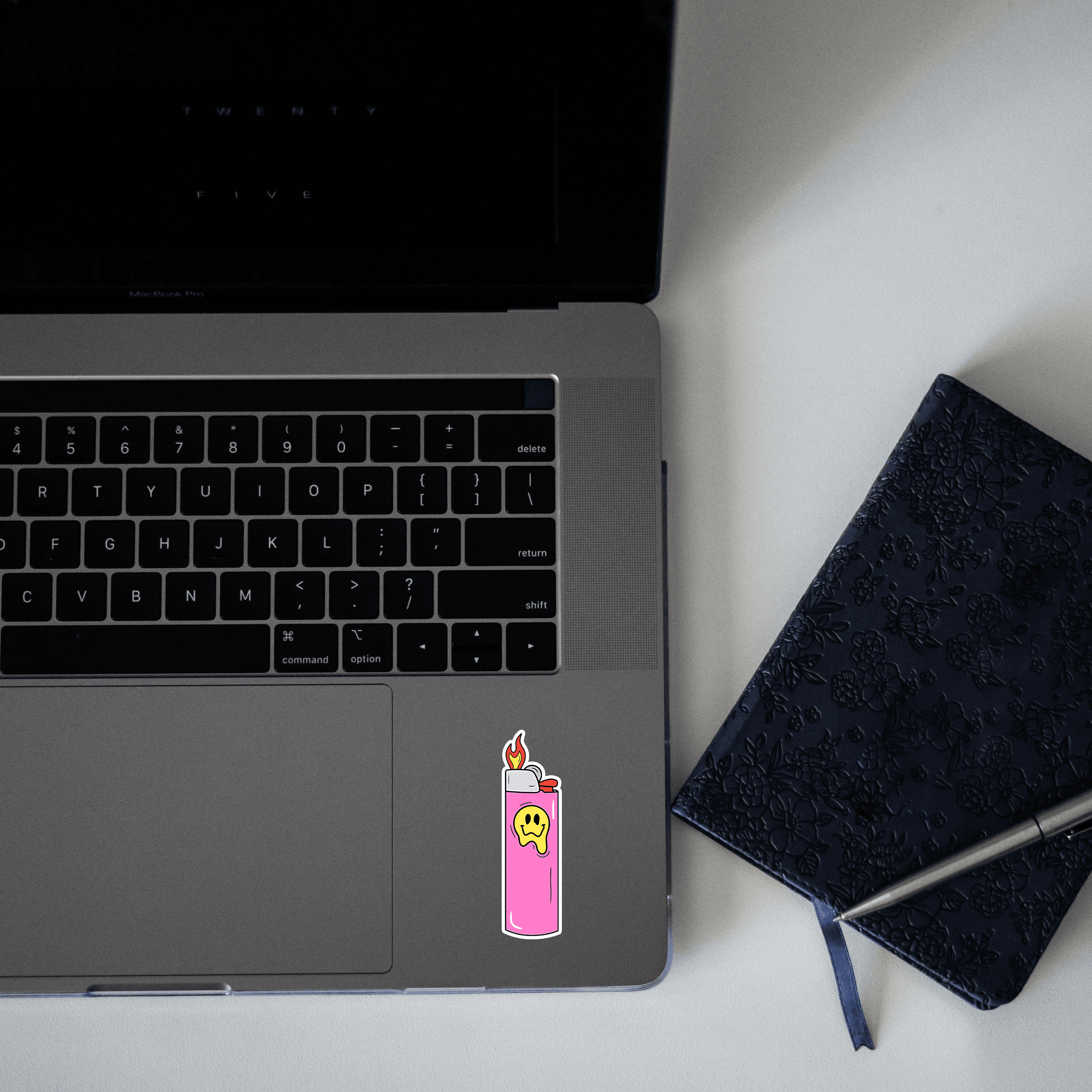 Pink Flaming Lighter Sticker - sticckiz.com