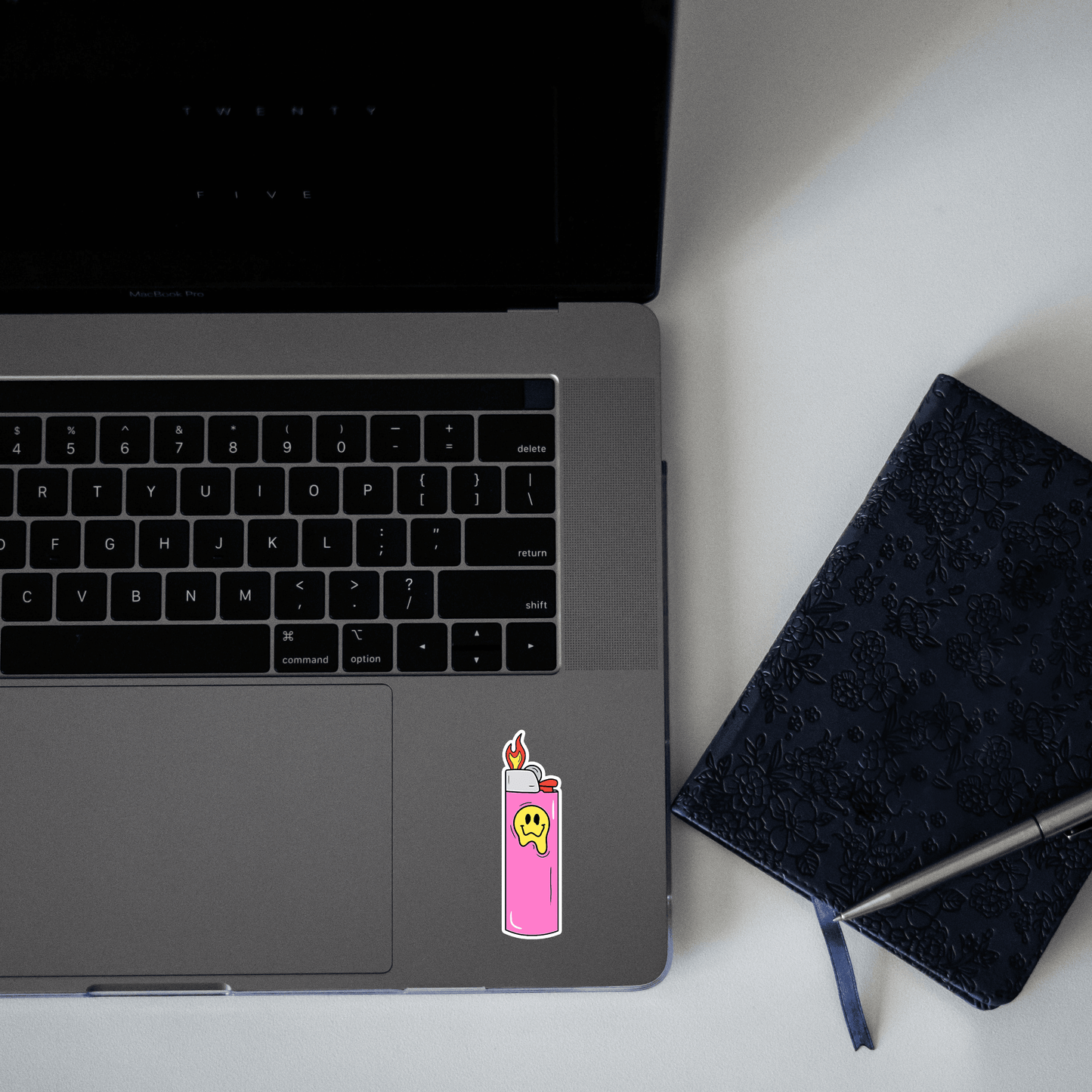 Pink Flaming Lighter Sticker - sticckiz.com
