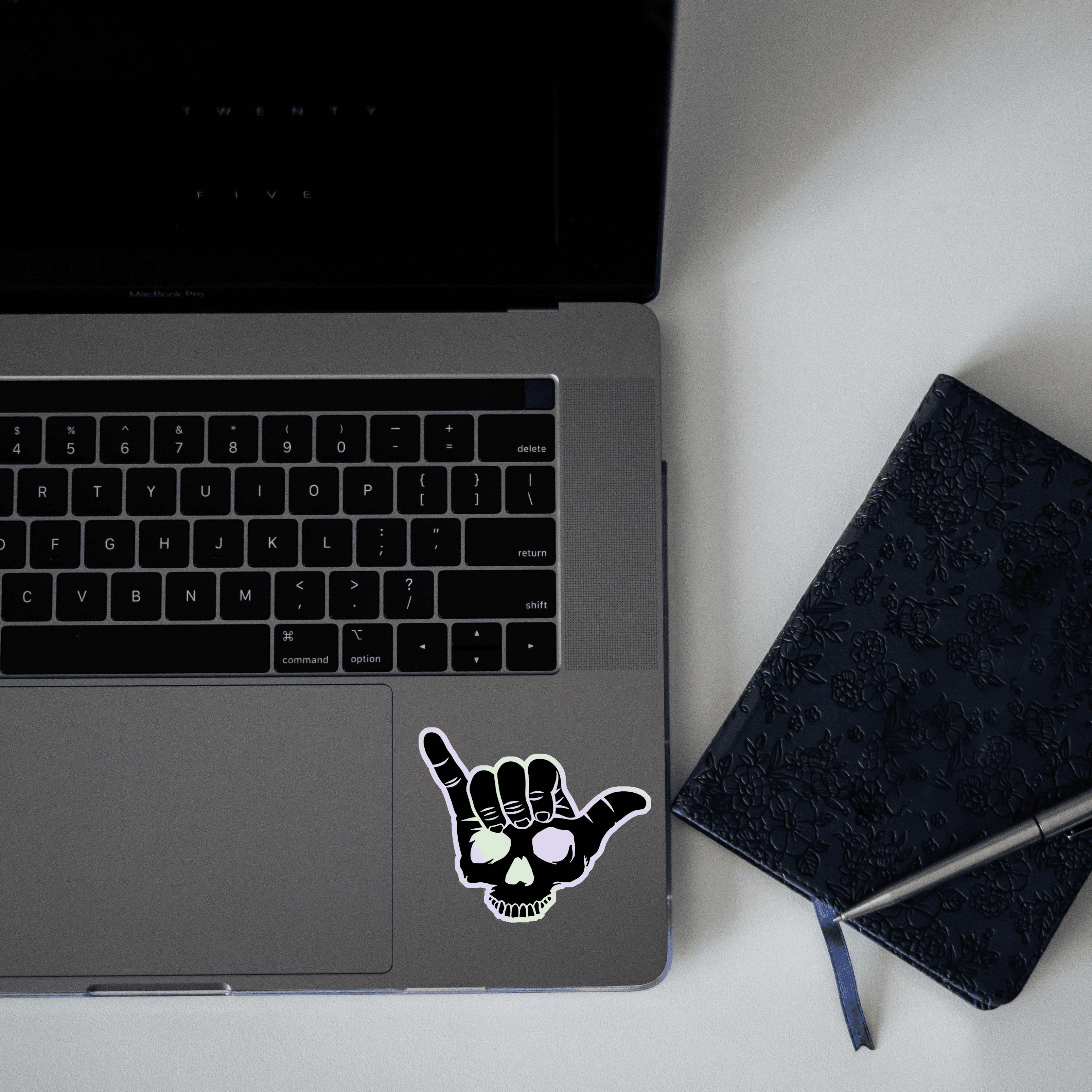 chill hand Skeleton Holographic Sticker - sticckiz.com