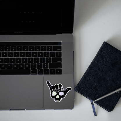 chill hand Skeleton Holographic Sticker - sticckiz.com