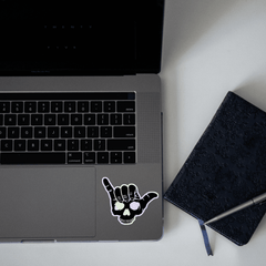 chill hand Skeleton Holographic Sticker - sticckiz.com