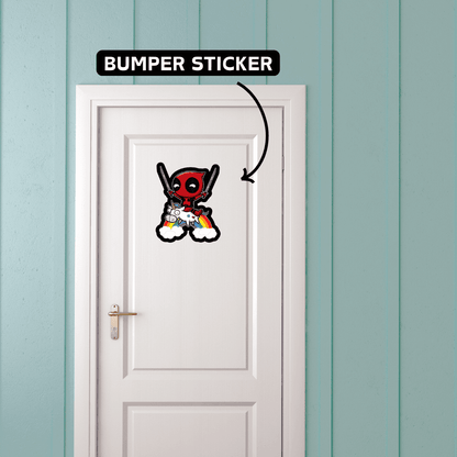Deadpool riding a Un - sticckiz.com