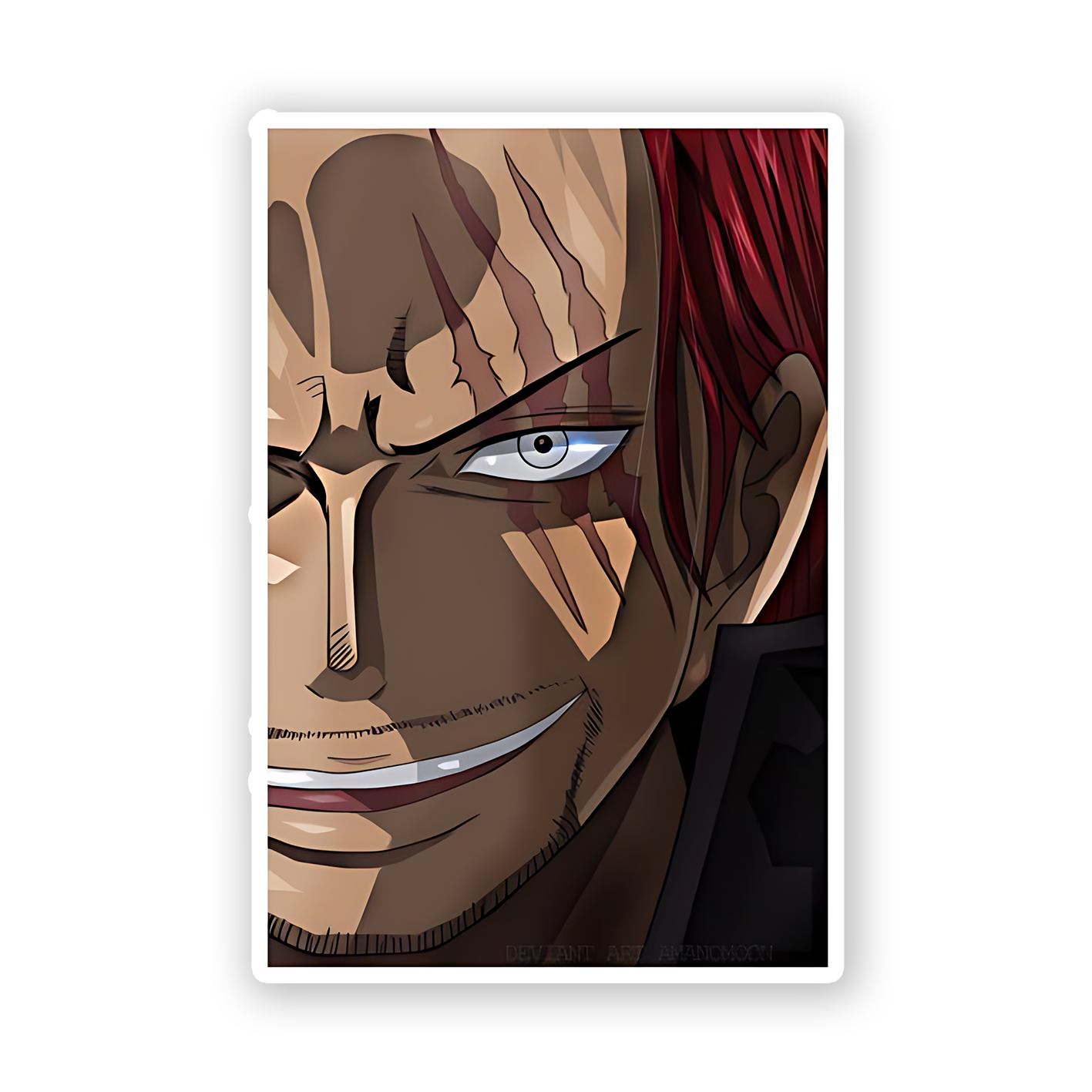 "Red-Haired Shanks," from the anime and manga series One Piece Sticker
