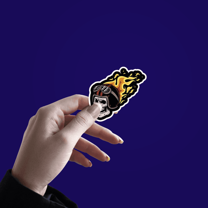 Burning Skull RIder Sticker - sticckiz.com