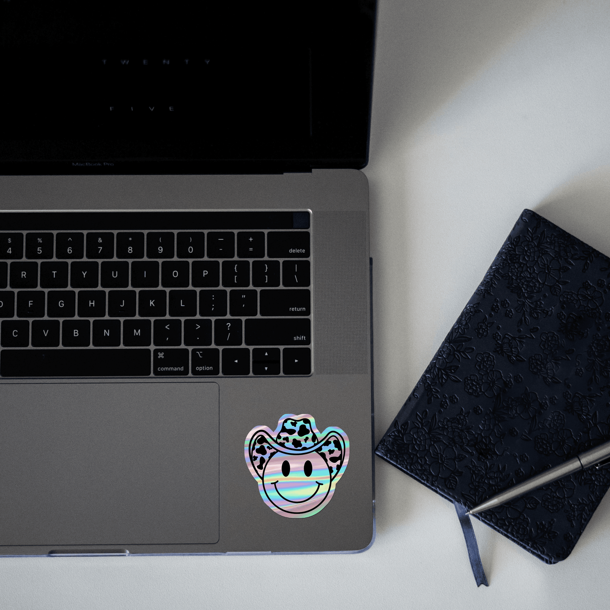 Smiley with Hat Holographic Sticker - sticckiz.com