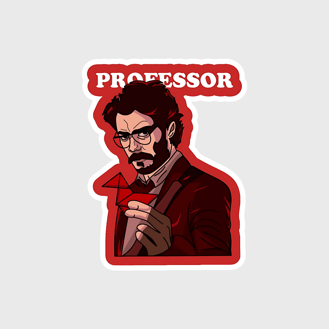 Professor from money heist sticker - sticckiz.com