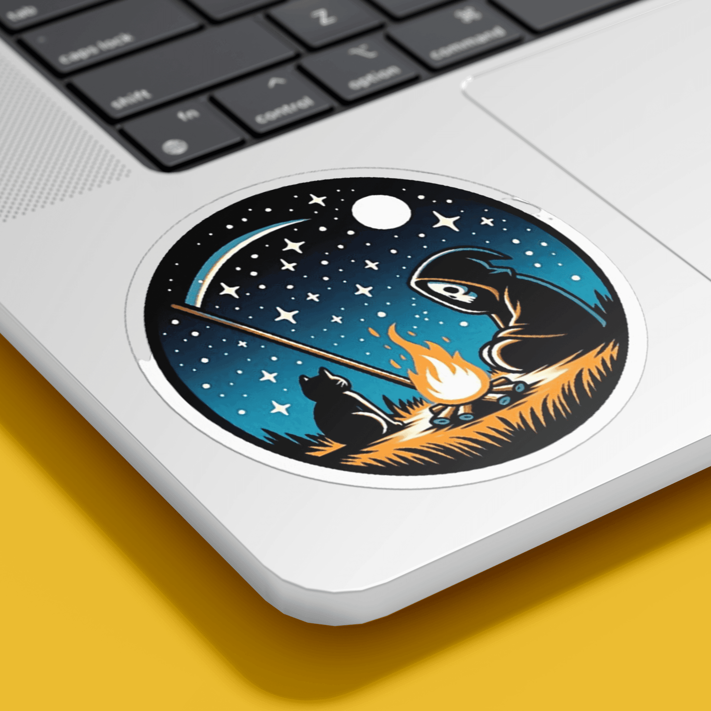 Grim and Black Cat Sticker - sticckiz.com