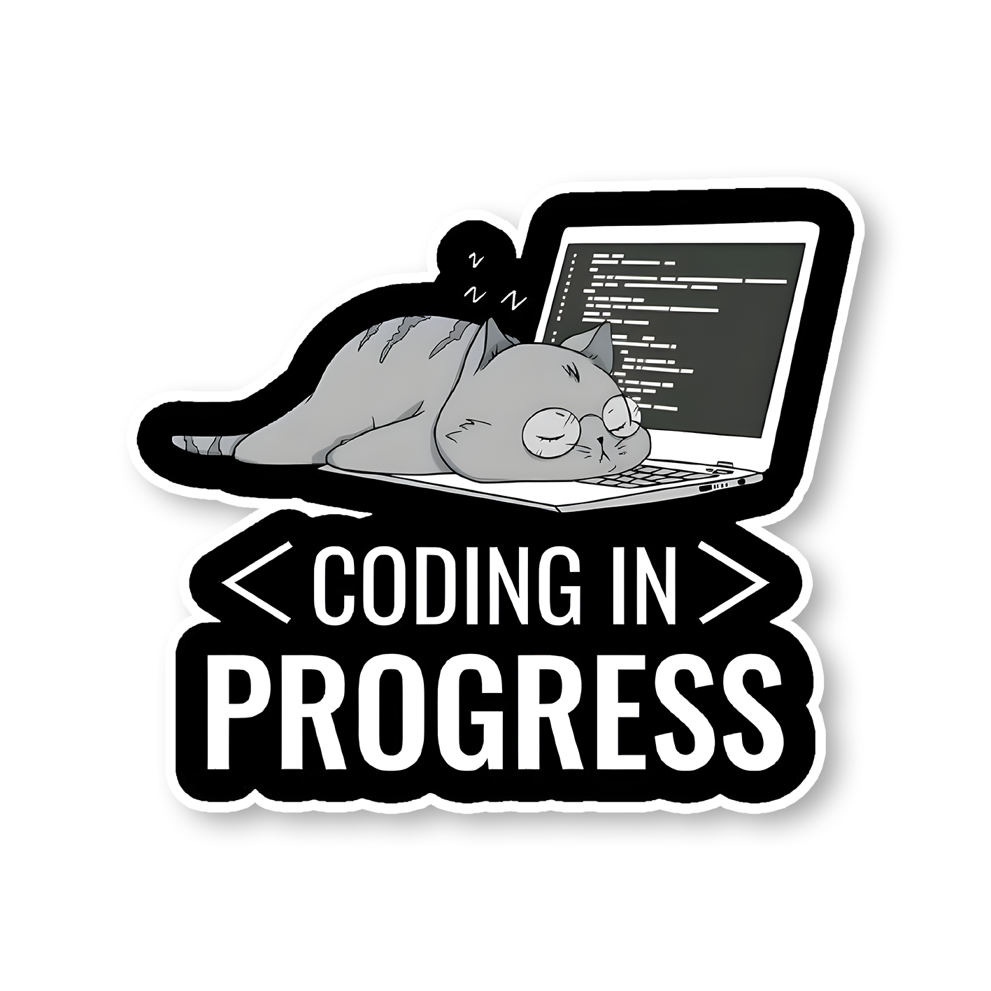 Coding In Progress Sticker – sticckiz.com