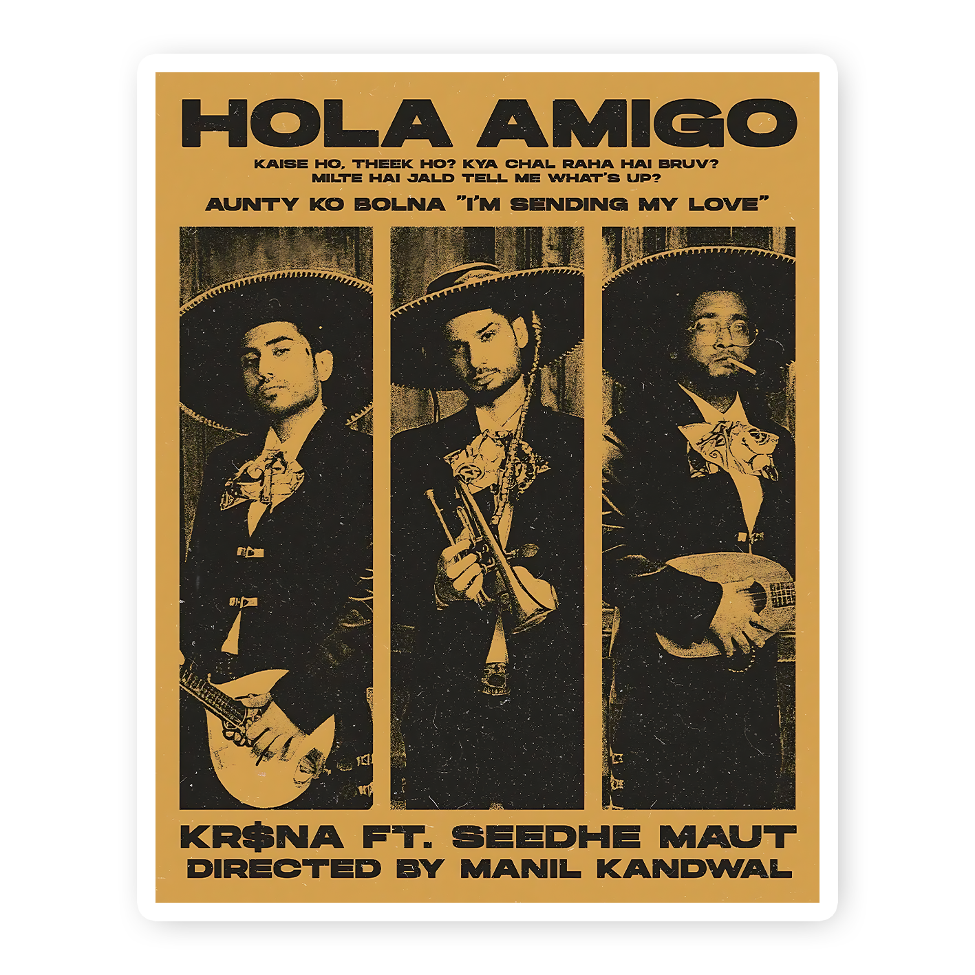 Hola Amigo Card Sticker