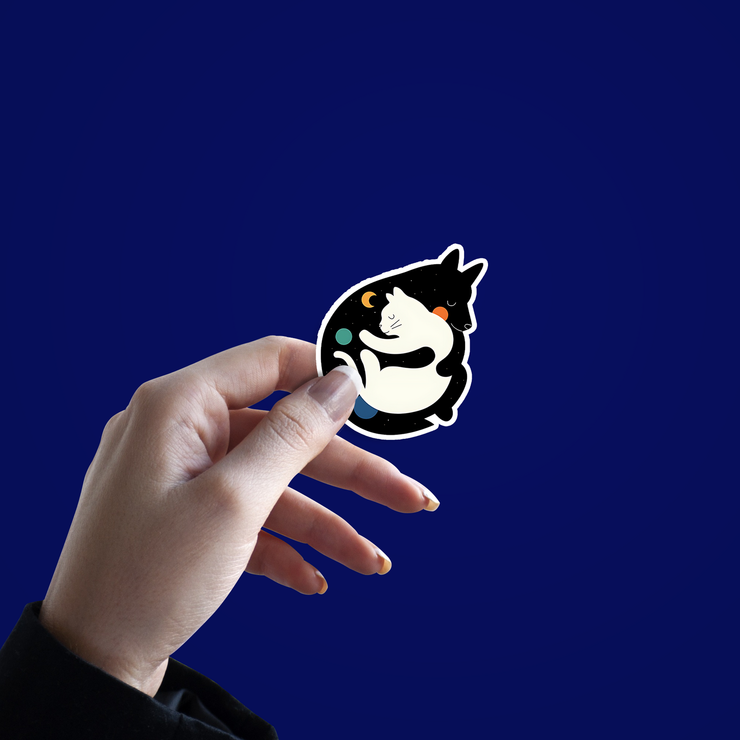 Dog hugging Cat Sticker