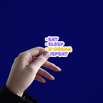 Eat-Sleep-K-drama-Repeat Sticker