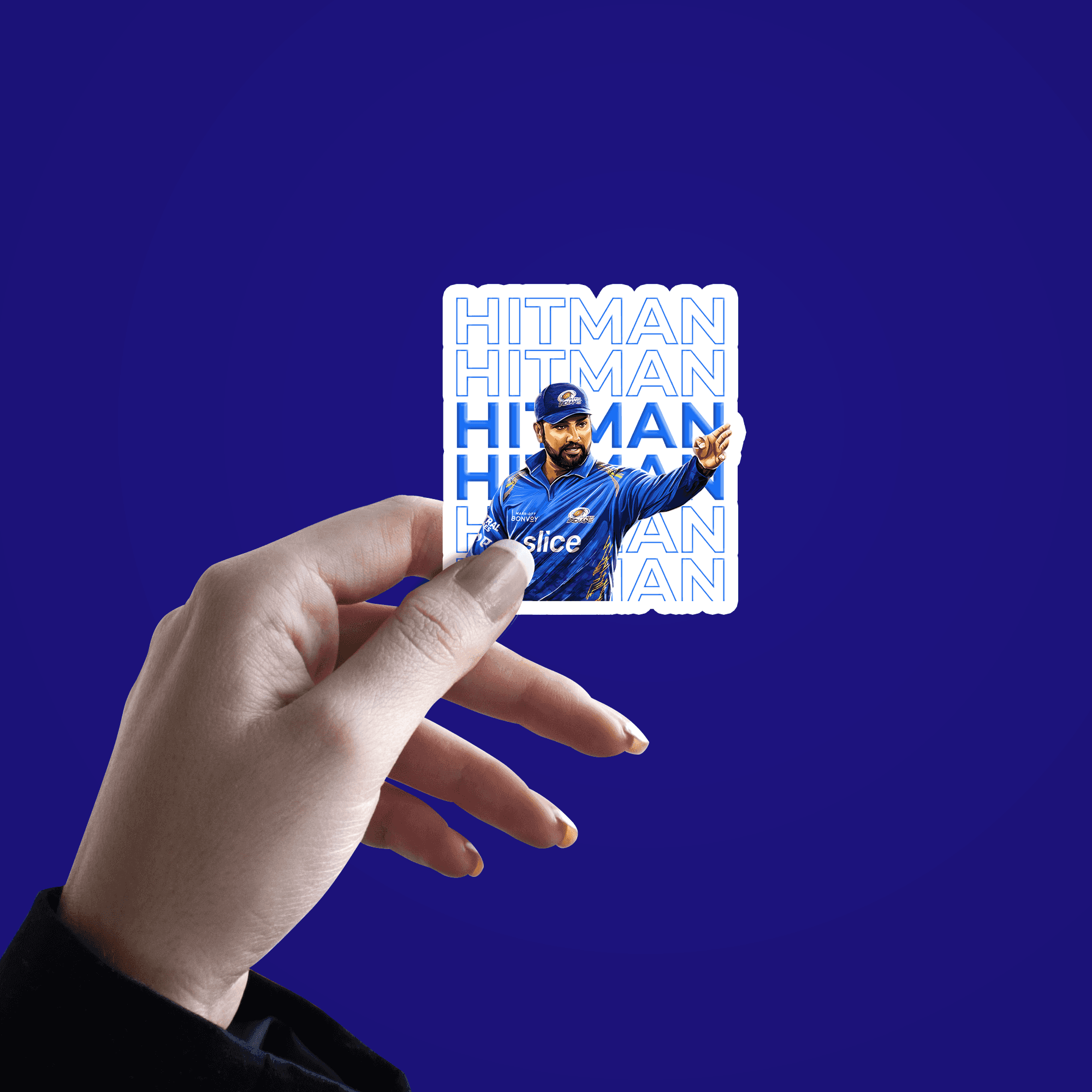 Hitman Rohit Sharma Sticker - sticckiz.com
