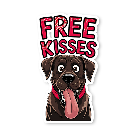 Free Kisses Dog Sticker