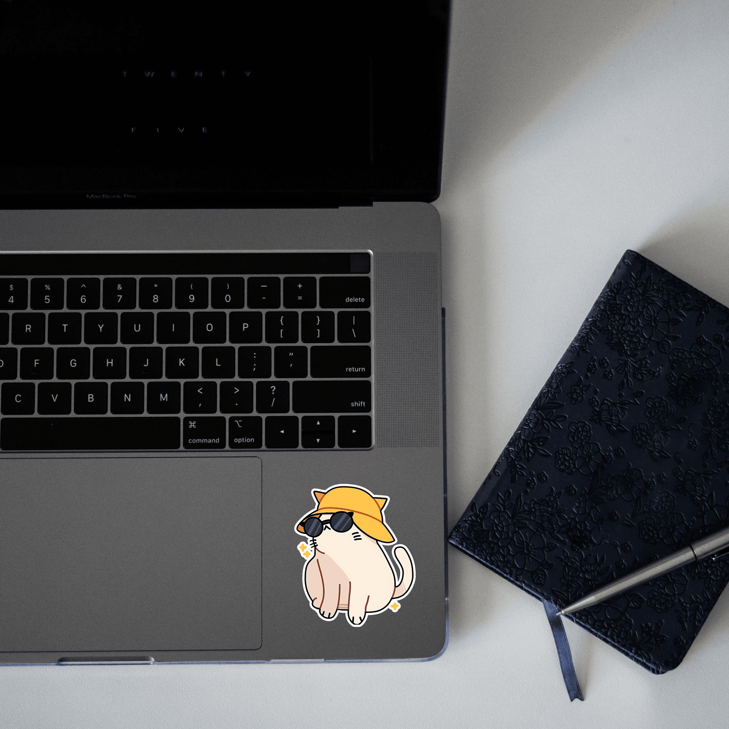 Cute Cat with hat Sticker - sticckiz.com