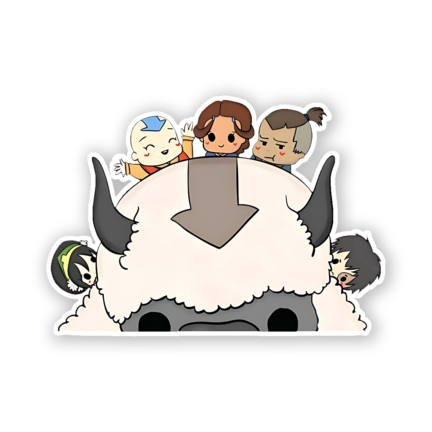 Appa and characters from Avatar: The Last Airbender. Sticker