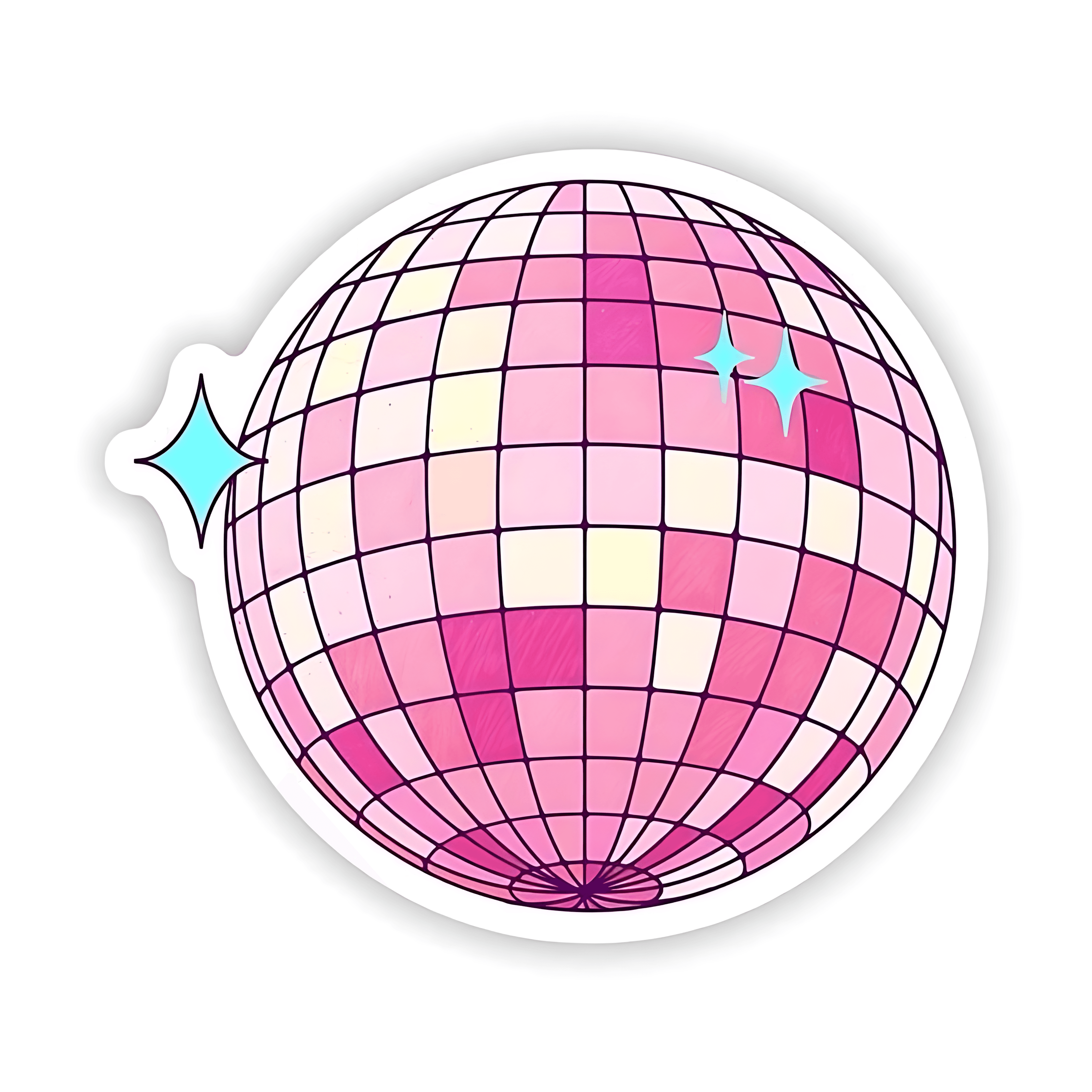 Pink Disco Ball Sticker - sticckiz.com