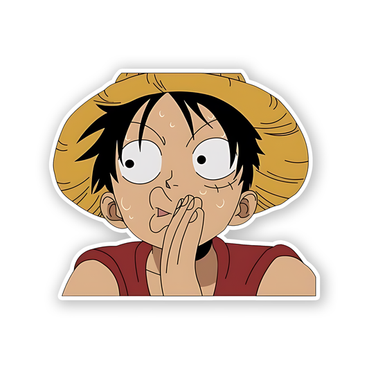 Monkey D. Luffy whispering Sticker