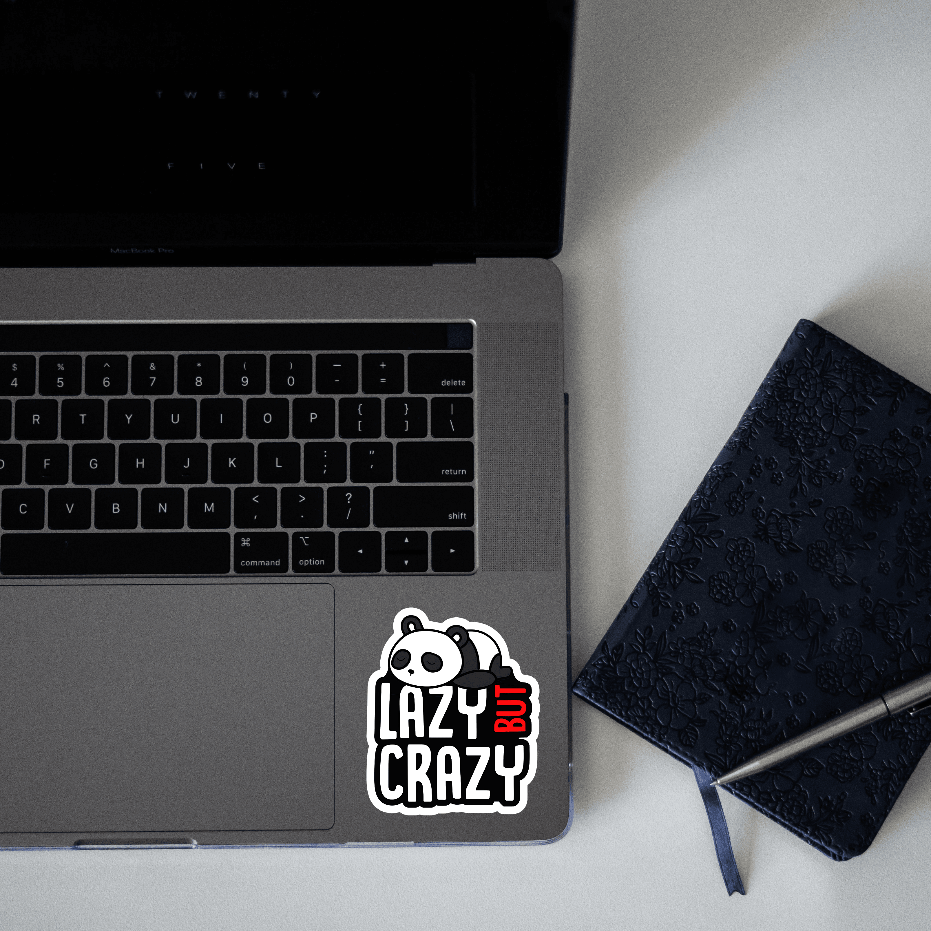 Lazy But Crazy Panda Sticker - sticckiz.com