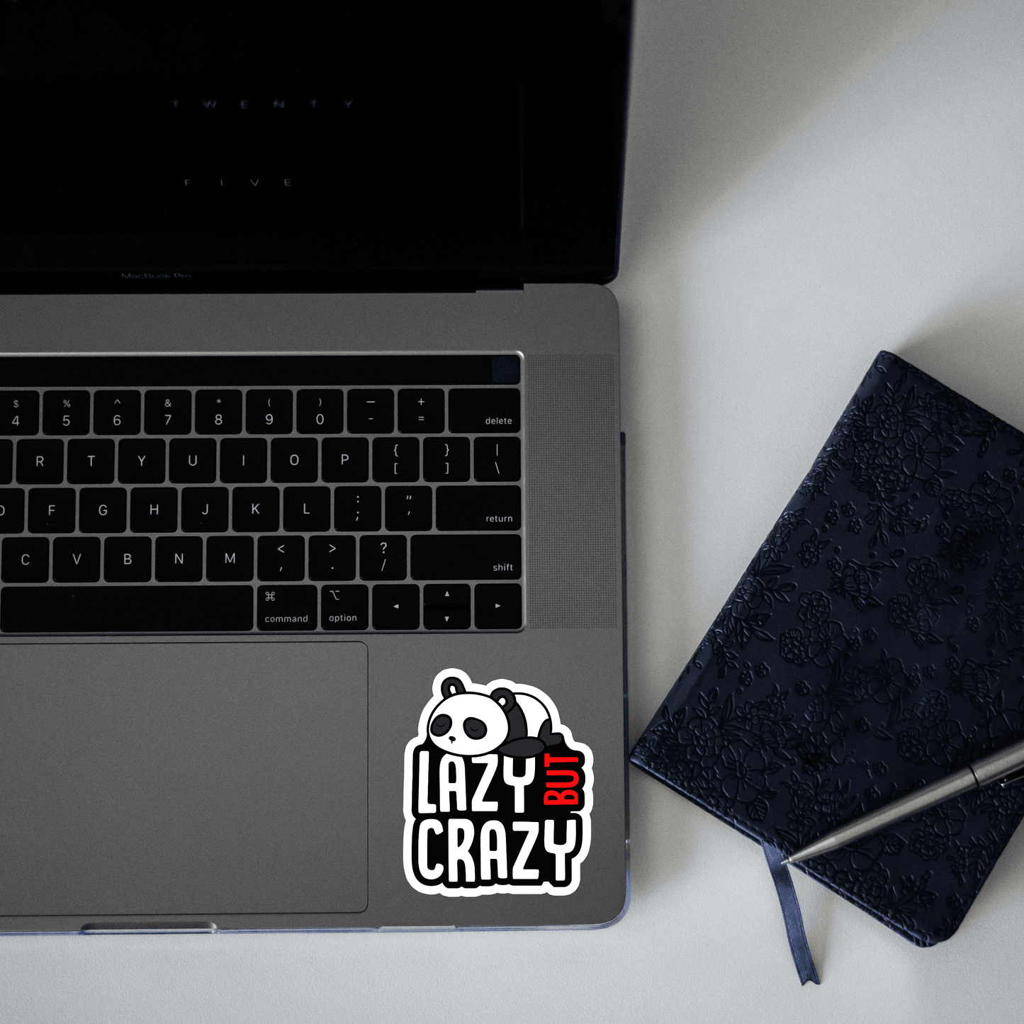 Lazy But Crazy Panda Sticker - sticckiz.com