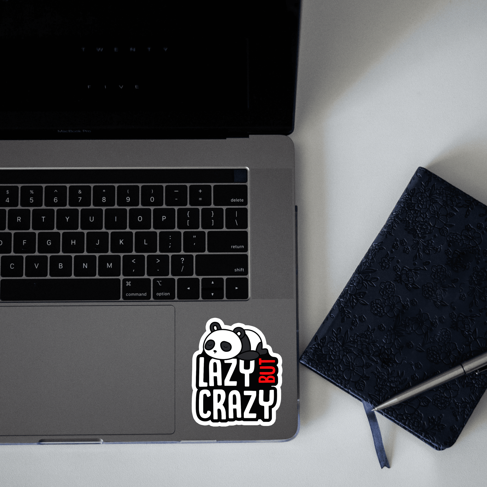 Lazy But Crazy Panda Sticker - sticckiz.com
