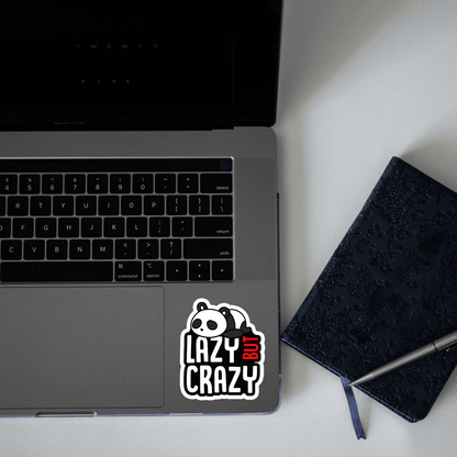 Lazy But Crazy Panda Sticker - sticckiz.com