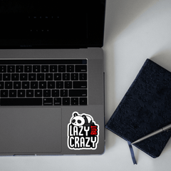Lazy But Crazy Panda Sticker - sticckiz.com