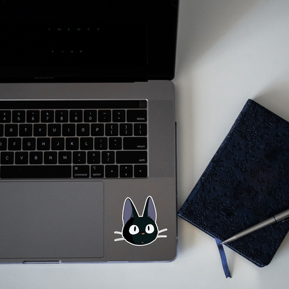 Jiji, the iconic black cat from the Studio Ghibli film Sticker