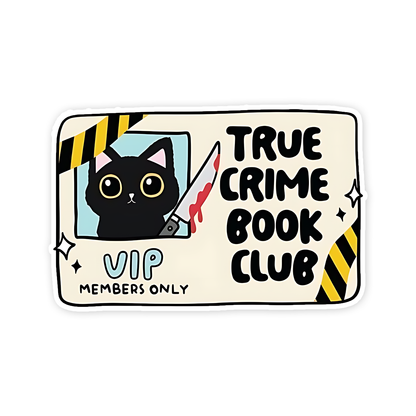 True Crime Book Club Cat Id Sticker