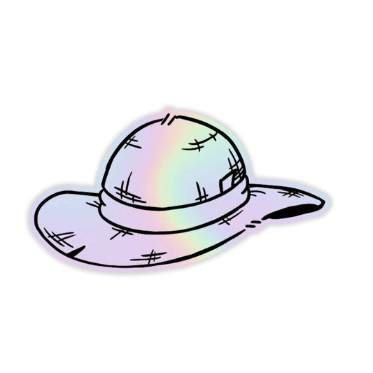 Luffy Hat Holographic Sticker - sticckiz.com