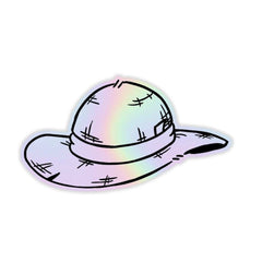 Luffy Hat Holographic Sticker - sticckiz.com