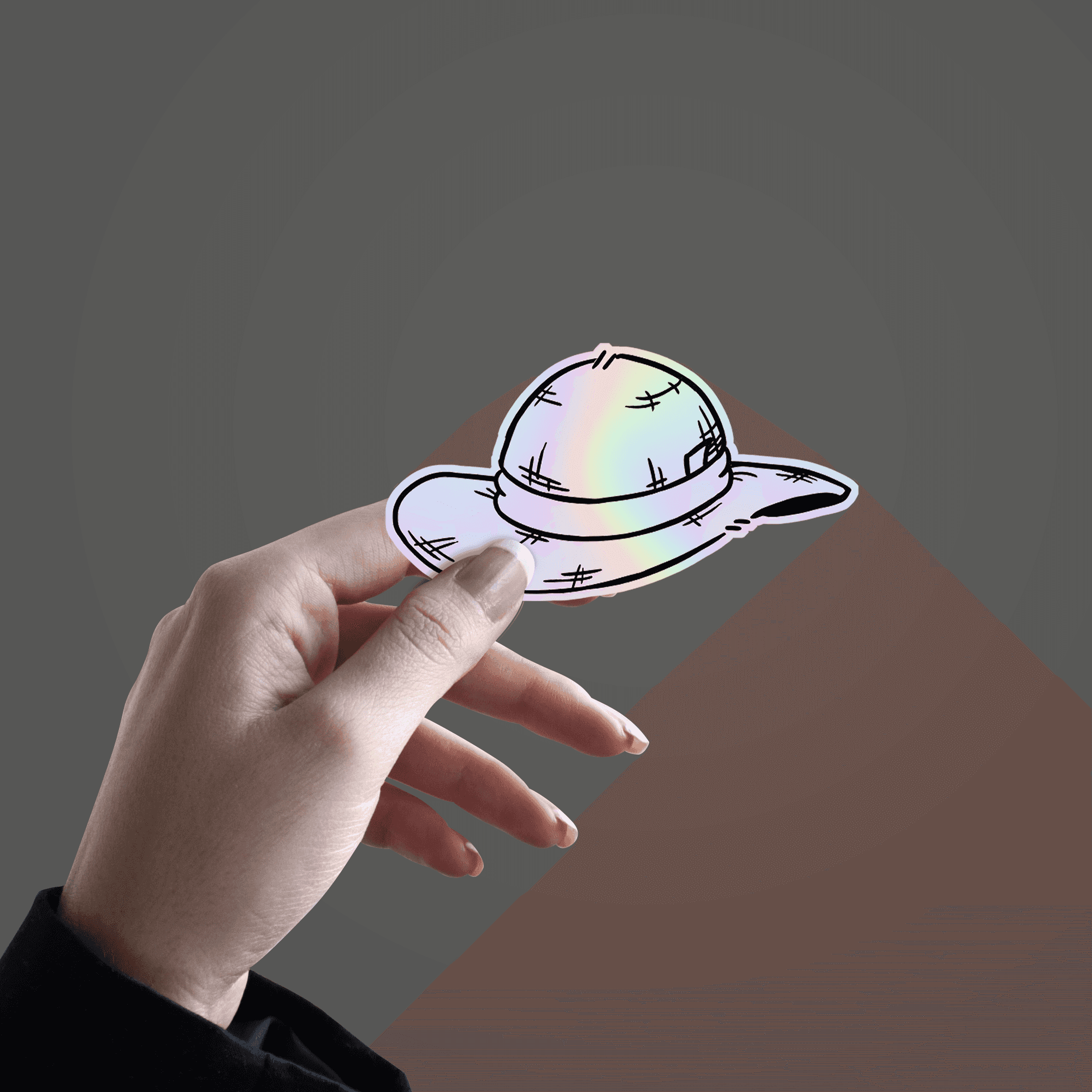 Luffy Hat Holographic Sticker - sticckiz.com
