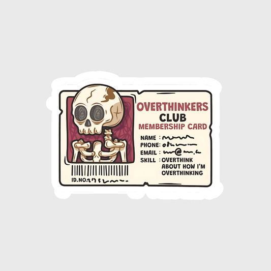 overthinker club sticker - sticckiz.com