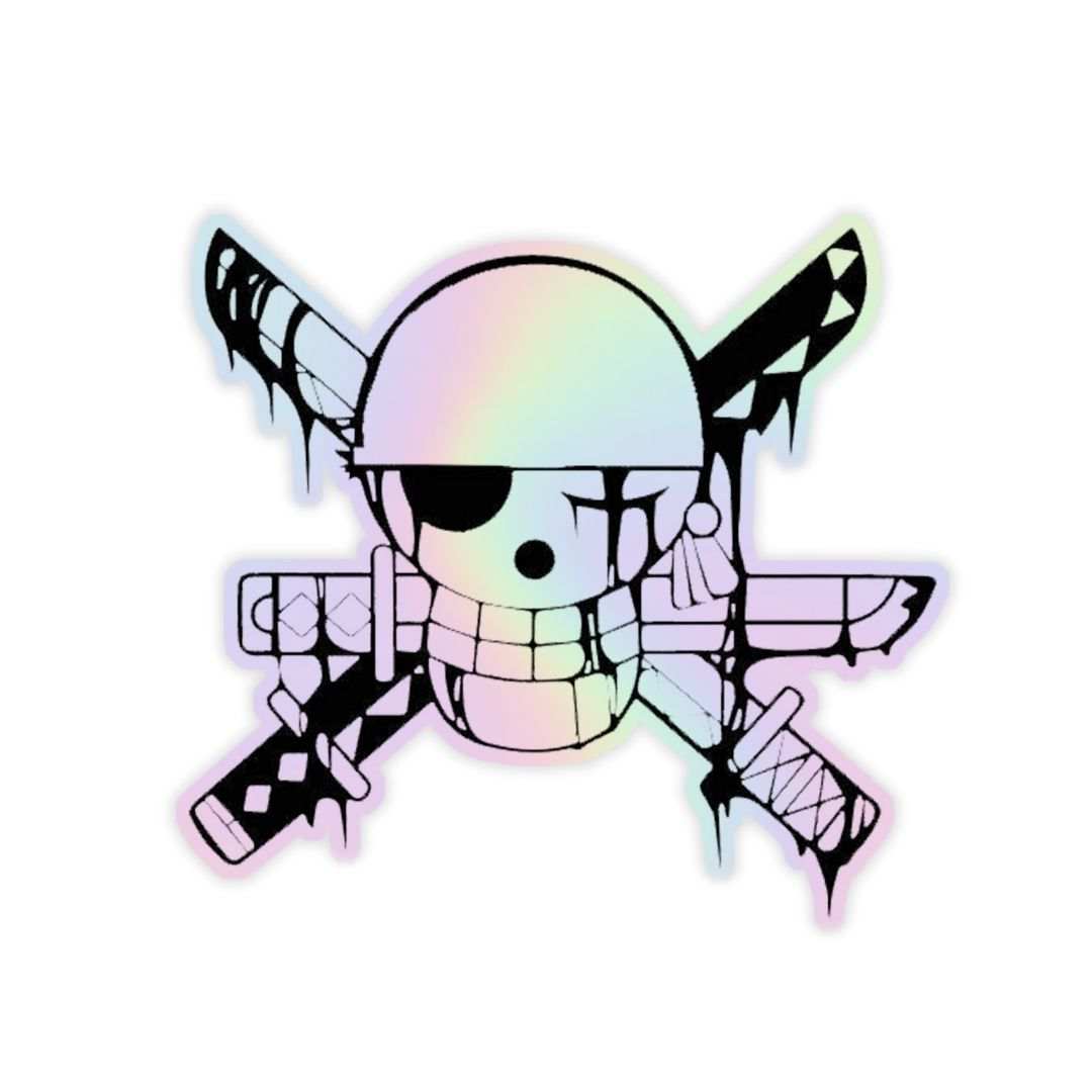 Jolly Roger Zoro Holographic Sticker - sticckiz.com