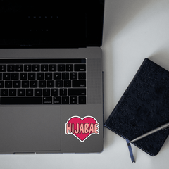 Hijabae Written on Pink Heart Sticker - sticckiz.com