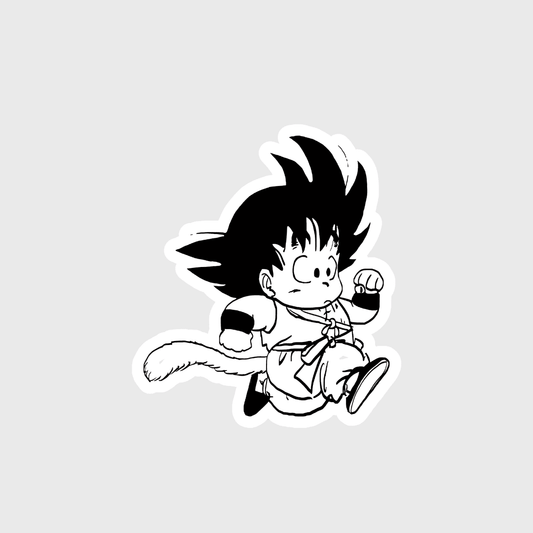 kid goku running sticker - sticckiz.com