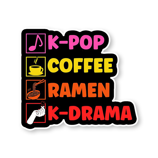 K-pop Coffee Ramen K-Drama Sticker